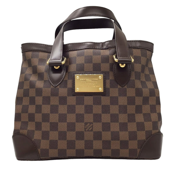 LOUIS VUITTON Louis Vuitton Damier Hampstead PM N51205 MI5008 Handbag Bag Tote Canvas Leather Brown G Hardware Ladies