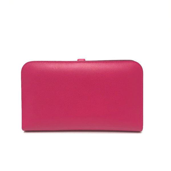 Hermes Bi-fold Wallet Long Wallet Wallet Long Wallet Long Wallet Rose mexico pink SilverHardware