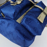 GUCCI Gucci Backpack Daypack 626160 GG Nylon Leather Blue Beige Silver Hardware Japan Limited Color