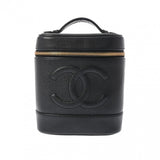 CHANEL Vanity Black A01998 Women's Caviar Skin Handbag