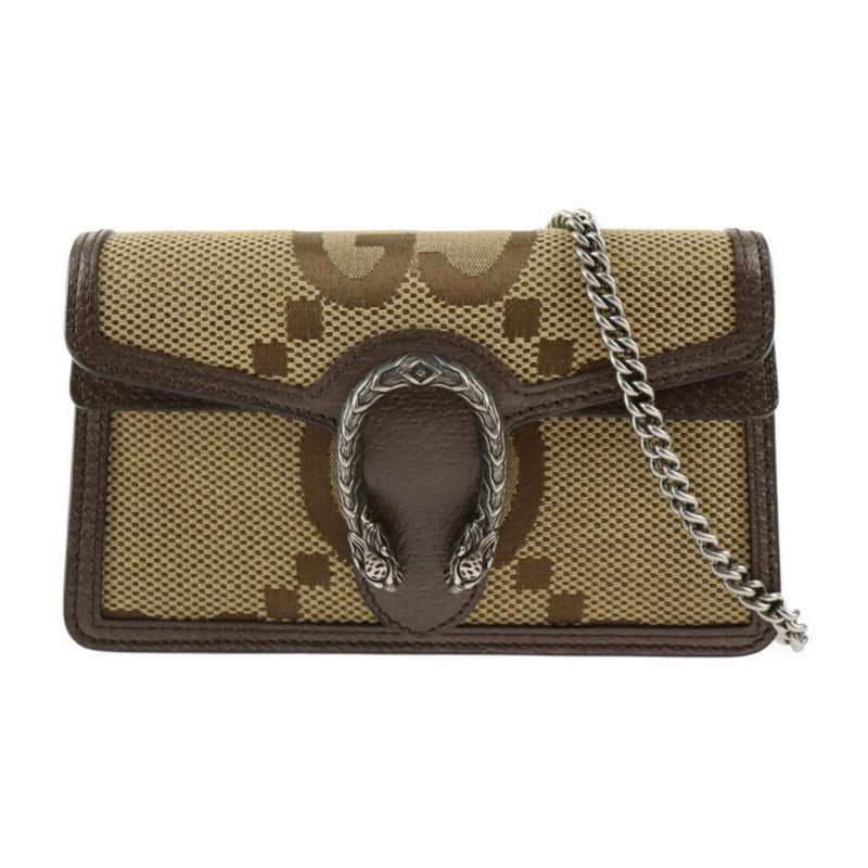 GUCCI Gucci Dionysus Jumbo GG Shoulder Bag 9163669 Canvas Leather Beige Brown Silver Hardware Super Mini Chain Pochette Tiger Head