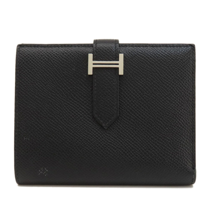 Hermes Bearn Compact Black Bi-fold Wallet Epson Women's HERMES