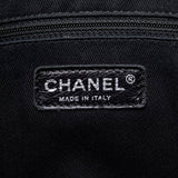 Chanel Coco Mark Punching Chain Shoulder Bag Tote Black Leather Women's CHANEL