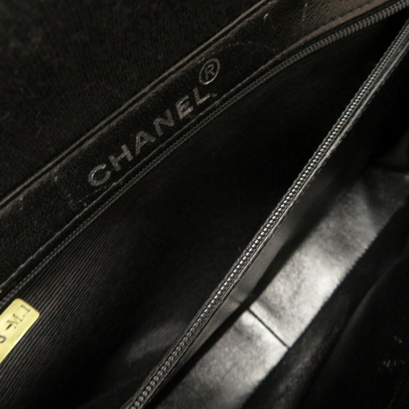 Chanel Double Face Matrasse Jersey Black Handbag Coco Mark