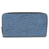 LOUIS VUITTON Epi Denim Zippy Wallet Round Long Leather Blue M60957