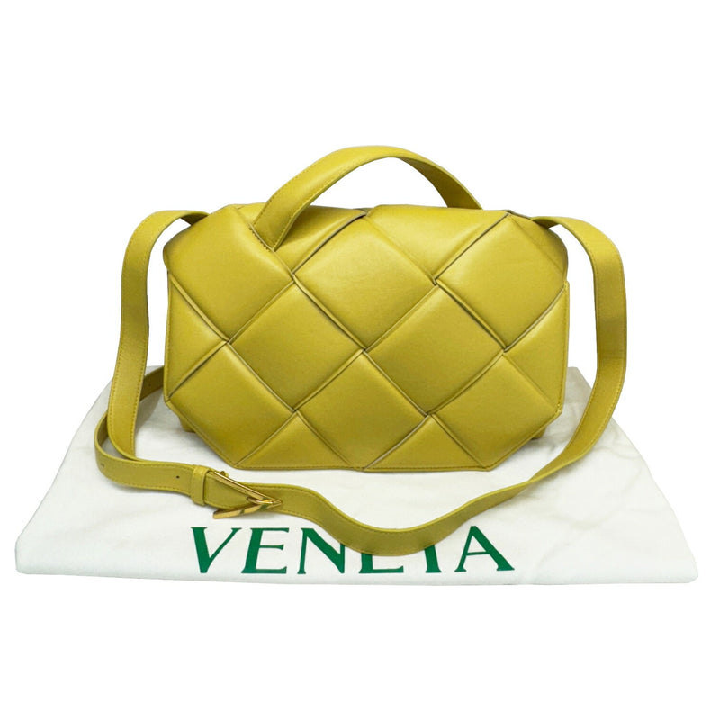 BOTTEGA VENETA Maxi Intrecciato Handbag Shoulder Bag 629313 Yellow Leather Women Men