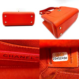 CHANEL Handbag Crossbody Shoulder Bag Neo Executive Caviar Skin Leather Orange Gold Ladies