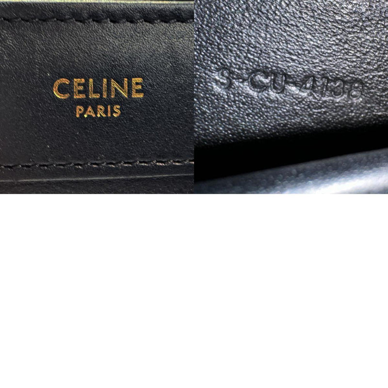 CELINE Handbag Shoulder Bag Luggage Nano Shopper Leather Black Women's z1692