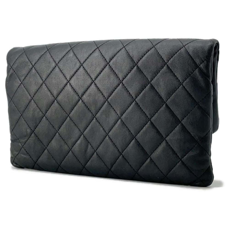 Chanel clutch bag, matelasse, coco mark, A69391, CHANEL black