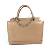 CHANEL CC Coco Mark Bag Shoulder Tote Caviar Skin Women's Beige