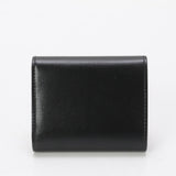 Celine Triomphe Leather Tri-fold Wallet Black Compact Women's