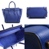 CELINE Handbag Luggage Micro Shopper Leather Indigo Gold Women's e58583f