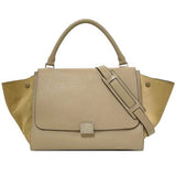 Celine bag trapeze gray beige 169543 leather suede CELINE handbag shoulder flap turn lock ladies