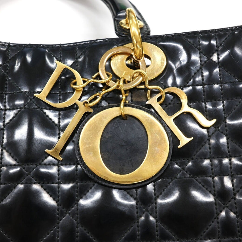 Christian Dior Lady Cannage handbag in patent leather, black