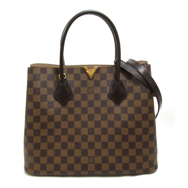 Louis Vuitton Kensington Shoulder Bag, Coated Canvas, Damier, Women's, Black, N41435