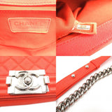 CHANEL Boy Chanel Chain Shoulder Bag Caviar Skin (Grained Calf) Women's Orange