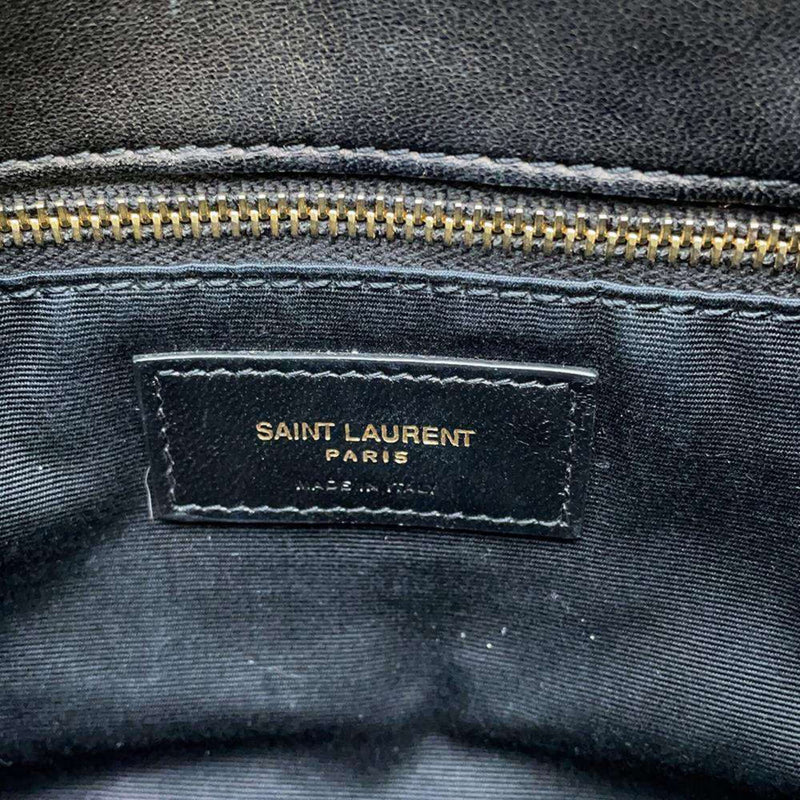 Saint Laurent Chain Shoulder Bag Puffer Leather 759337 2way Black SAINT LAURENT PARIS