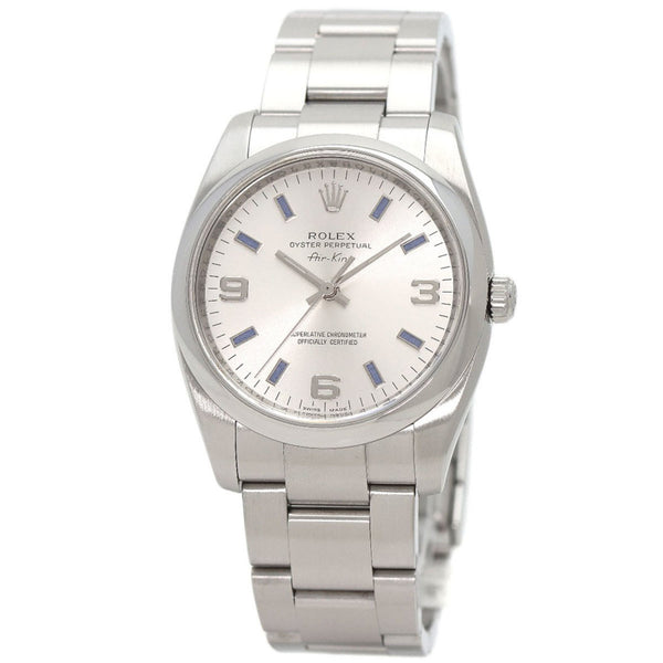 Rolex 114200 Air King Silver 369 Blue Bar Watch Stainless Steel/SS Men's ROLEX