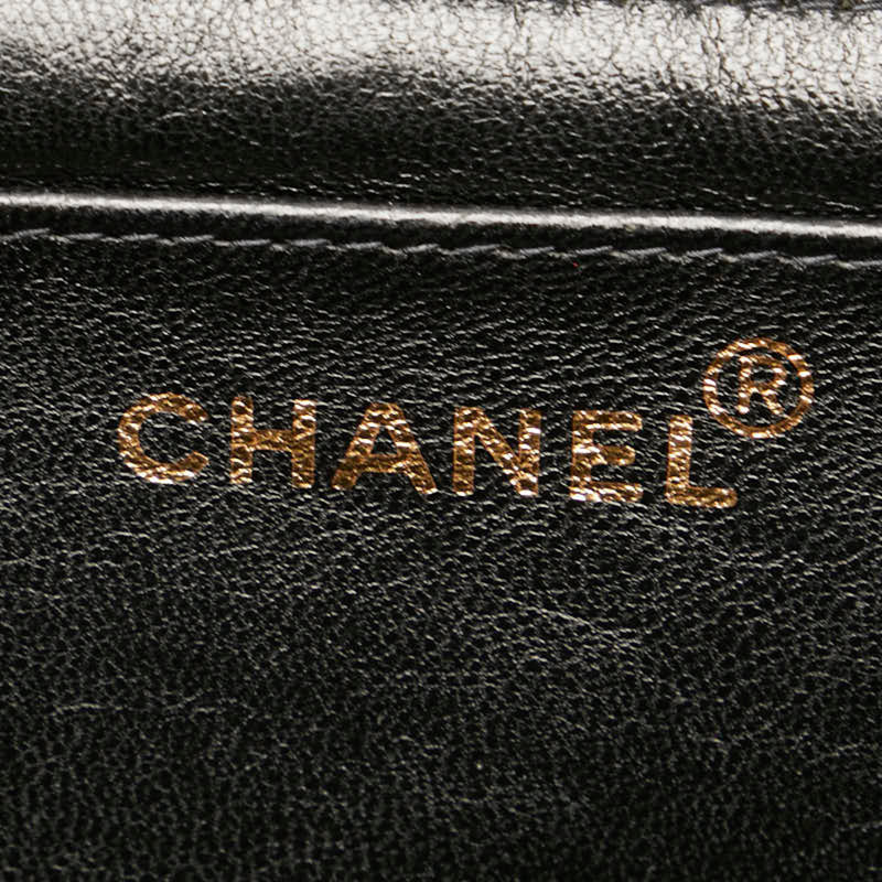 Chanel Deca Matelasse 34 Coco Mark All Chain Shoulder Bag Black Canvas Women's CHANEL