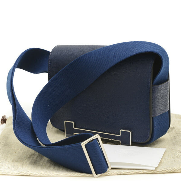 Hermes Geta Shoulder Bag Chevre Bleu Nuit B Stamp