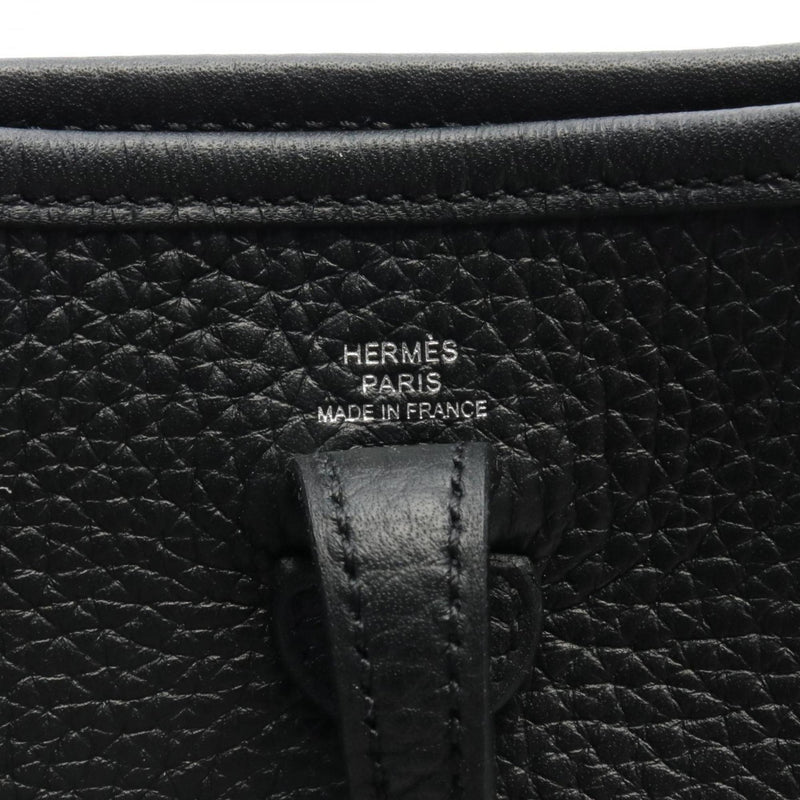 Hermes HERMES Evelyn TPM Shoulder Bag Taurillon Clemence Women's Black W Engraved SIL