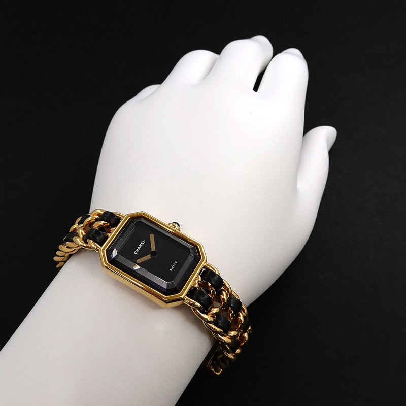 CHANEL Premiere S size H0001 Ladies watch Black Gold Quartz