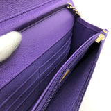 CHANEL A33814 CC Coco Mark Matelasse Chain Wallet Shoulder Bag Caviar Skin Women's Purple