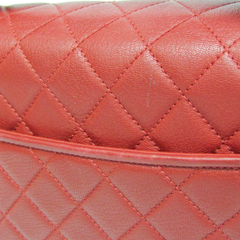 Chanel Matelasse Women's Leather Shoulder Bag Red Color