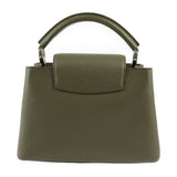 LOUIS VUITTON Capucines BB Handbag M57227 Taurillon Leather Khaki Olive Green Silver Hardware 2WAY Shoulder Bag Vuitton