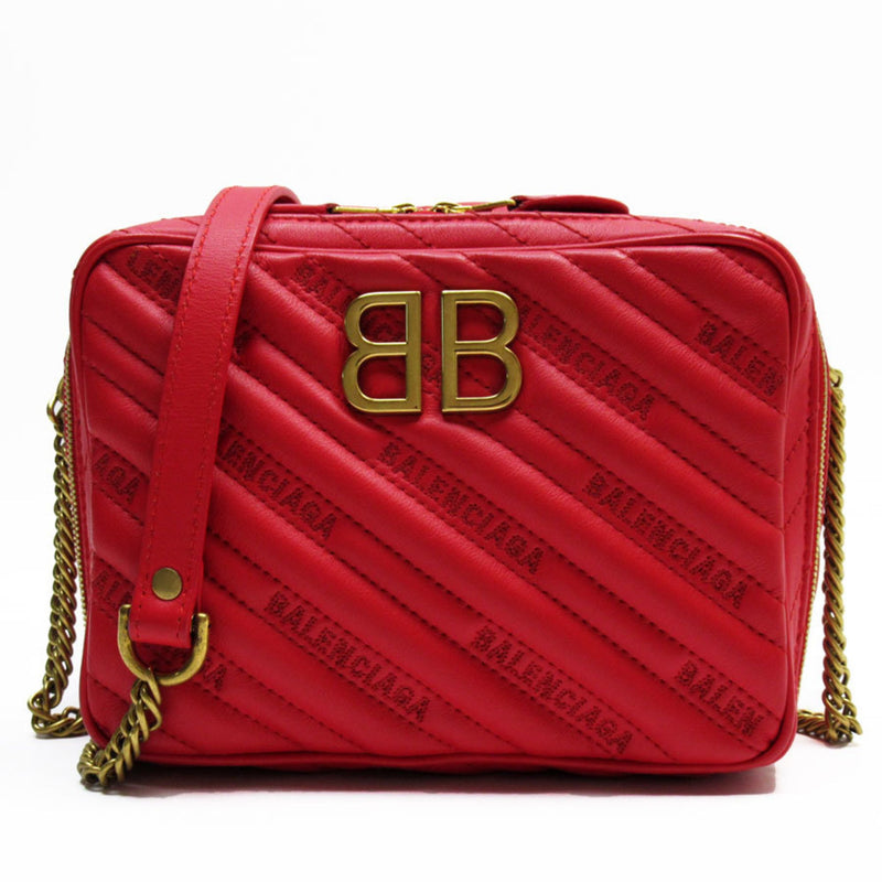 BALENCIAGA Shoulder Bag Leather Red Gold Women's w0774k