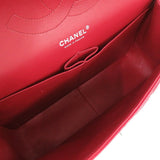 Chanel Matelasse 30 Double Flap Caviar Skin Red Silver Chain Shoulder Bag 24th Series Coco Mark Lid 0004 CHANEL