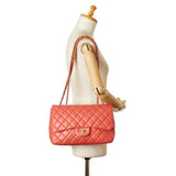 Chanel Matelasse Coco Mark Chain Shoulder Bag Salmon Pink Lambskin Women's CHANEL