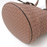 BOTTEGA VENETA Bottega Veneta Intrecciato Tamboura Handbag Shoulder Bag Leather Pink Beige 535263