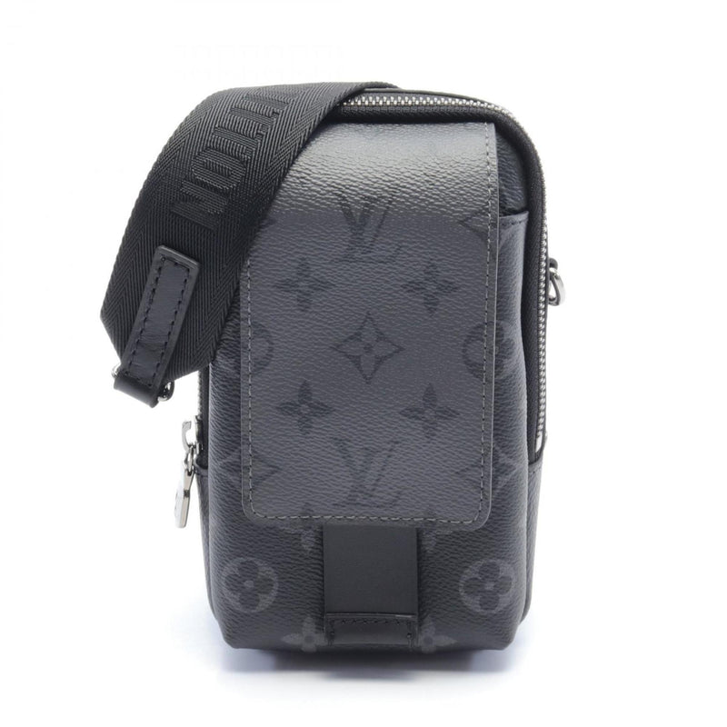 Louis Vuitton LOUIS VUITTON Double Phone Pouch Monogram Eclipse Reverse Shoulder Bag Coated Canvas Leather Men's Black Gray M81321