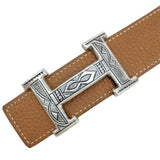 HERMES Hermes Touareg Constance Belt Brown Black Reversible Leather