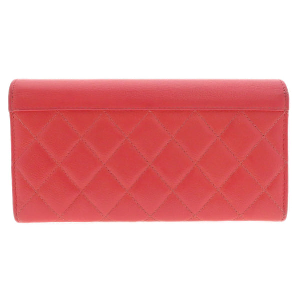 CHANEL Half Coco Long Wallet Calfskin Women's