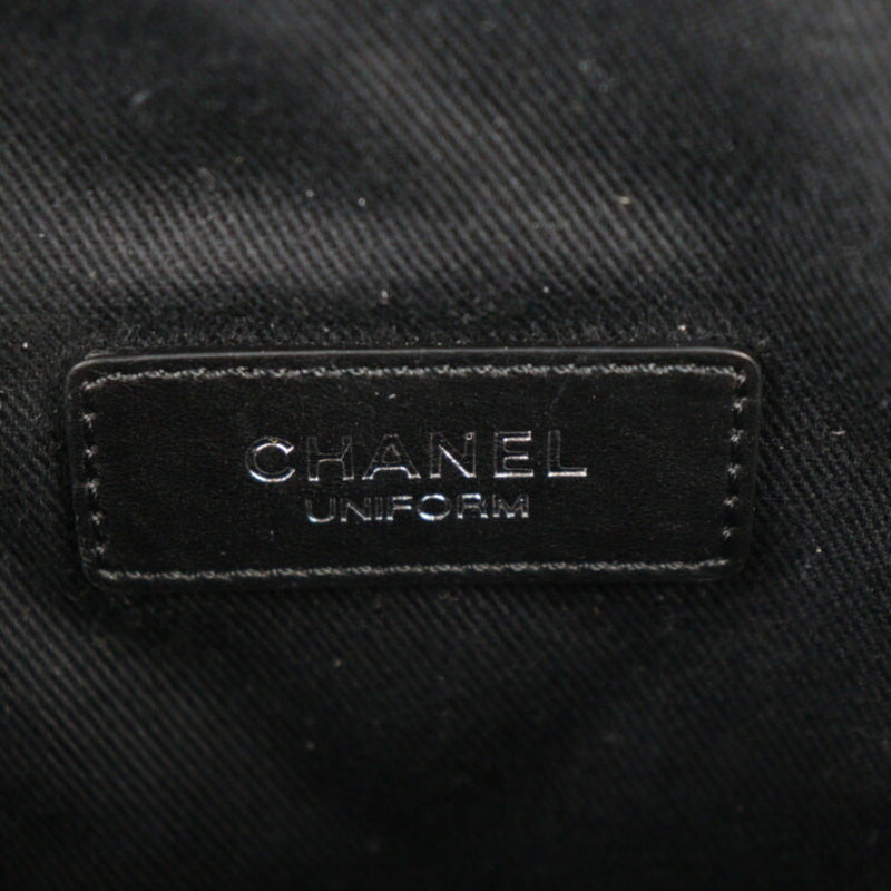 CHANEL Chanel matelasse body bag lambskin black uniform belt silver metal fittings