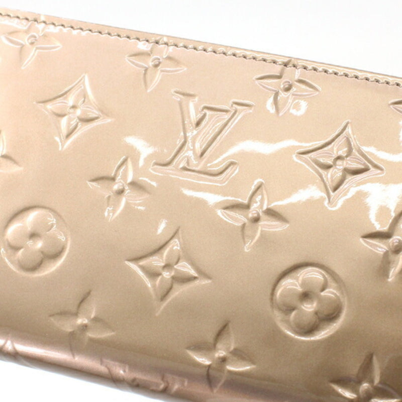 Louis Vuitton Long Wallet Zippy Monogram Vernis Rose Gold Round M90603 Leather Embossed Enamel Men's Women's Zip LOUIS VUITTON