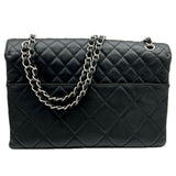 CHANEL Chanel Deca Matelasse Single Flap Leather Black Chain Bag Double Shoulder for Women and Men