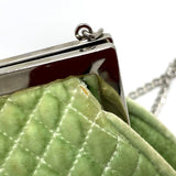 Chanel CC Mark Kisslock Bag Chain Shoulder Bag Green x SilverHardware