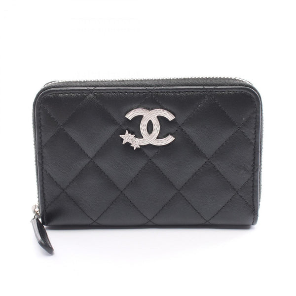 CHANEL Coco Mark Wallet/Coin Case Wallet Lambskin Women's Black