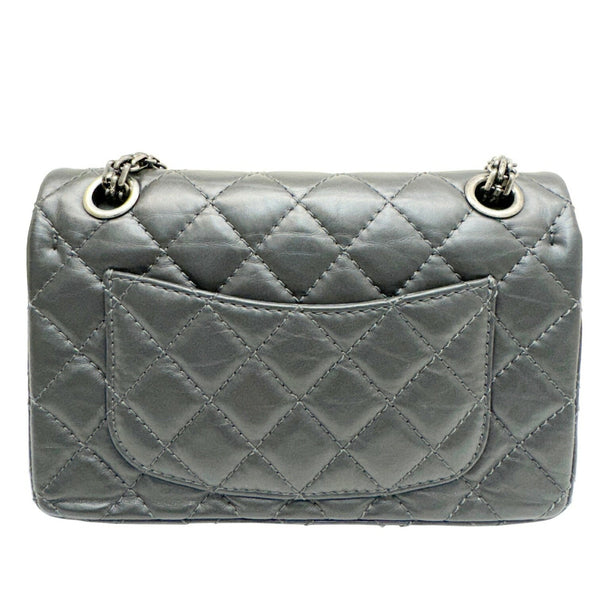 CHANEL Chanel Matelasse Chain Shoulder 2.55 20 Bag Flap Gray Dark Calfskin Women's 16th Series