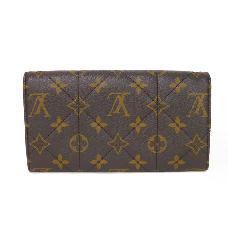 Louis Vuitton LOUIS VUITTON Long Wallet Portefeuille Sarah Turnlock Twistlock Stitch Bifold Monogram Etoile Marron M66556 Men's Women's