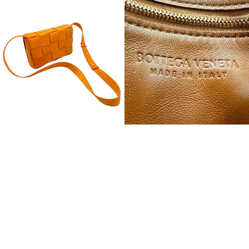 BOTTEGA VENETA Shoulder Bag Small Cassette Leather Orange Women's z2551