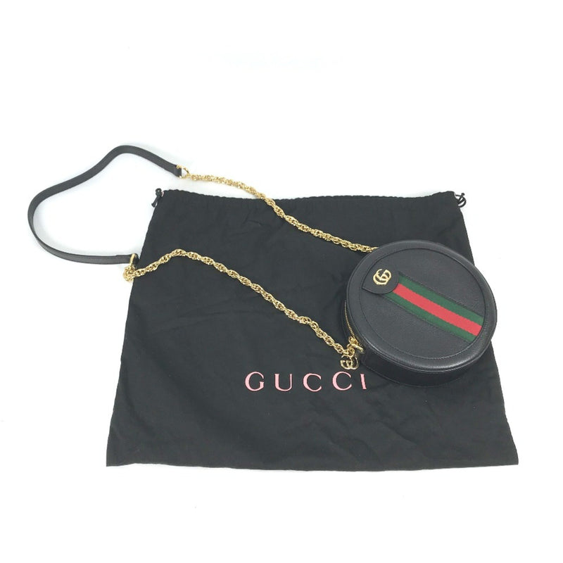 Gucci 550618 Shelly line GG Pochette Crossbody Chain bag Shoulder Bag Black