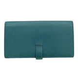 HERMES Bearn Soufflet Long Wallet Epsom Bicolor Blue