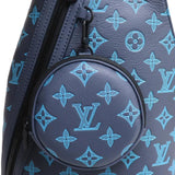 LOUIS VUITTON Louis Vuitton Duo Sling Bag Body Monogram Shadow Navy River Blue M46562 IC Men's