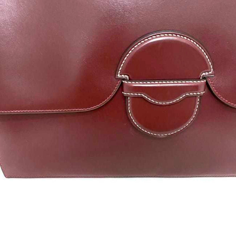 Hermes Clutch Bag Faco Bordeaux Leather Boxcalf 〇H HERMES Flap Women's Men's