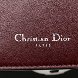 Christian Dior Dior Be Handbag Shoulder Bag Black Silver Wine Red Leather Women's