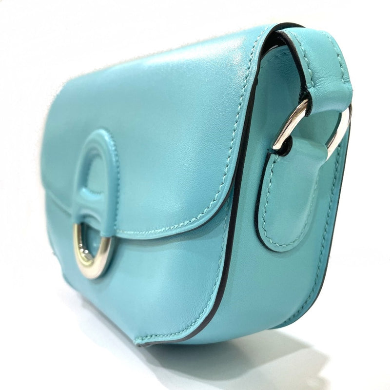 Hermes Mini Shell Schmidy bag shawl Shoulder Bag Blue Atoll blue SilverHardware